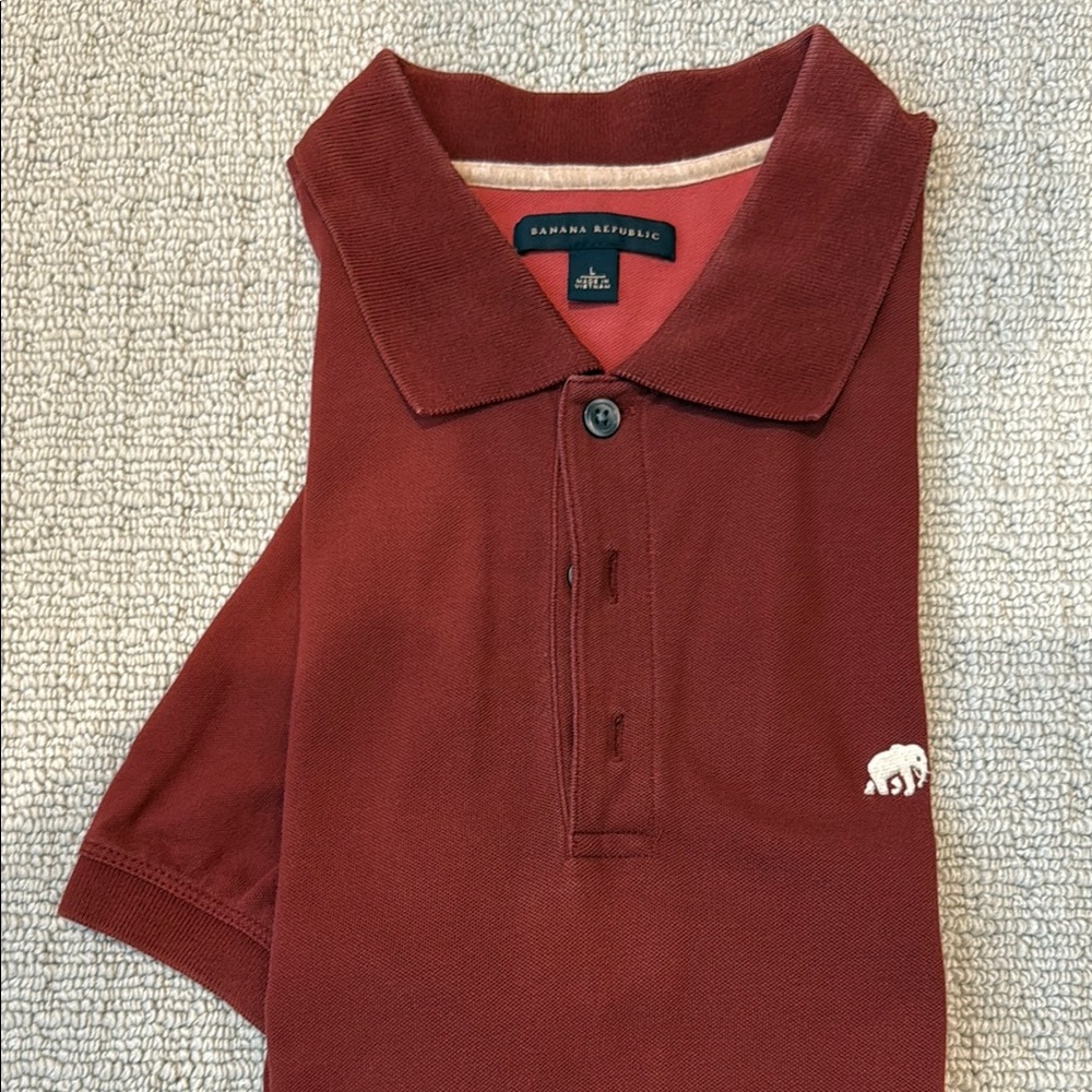 Banana Republic Burgundy Polo Shirt Classic Style